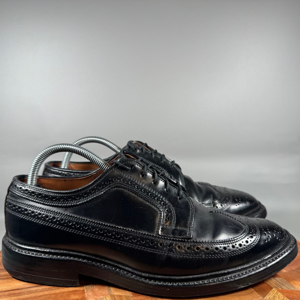 Allen Edmonds MacNeil 9177 Black Leather Longwing Blucher Shoes Mens 8 E USA